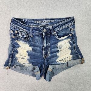 American Eagle Shorts 6 Next Level Stretch Distressed High Rise Shortie Jeans‎